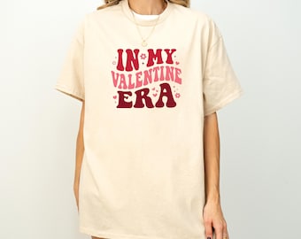 Camiseta "En mi era de San Valentín", linda camiseta de San Valentín, camiseta retro con estampado de amor, camiseta rosa con corazón, camiseta romántica unisex, regalo de San Valentín