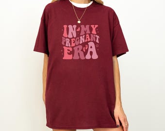 Camiseta "En mi época de embarazo", camiseta para anunciar el embarazo, camiseta linda para futura mamá, camiseta gráfica para baby shower, regalo de maternidad, camiseta unisex