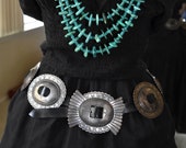 Outstanding Large Vintage Navajo Arts Crafts Guild Heavy Sterling Silver Concho Belt and Pendant 470 Grams 3 3 4 quot Concho 39 s