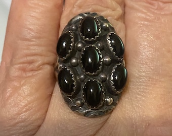 Important Vintage Native American Navajo Benny Touchine Turquoise Sterling Silver Ring Old Important Vintage Native American Navajo Benny Touchine Turquoise Sterling Silver Ring Old