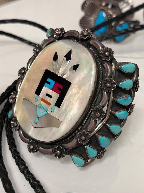 Incredible Vintage Native American Navajo Julie Etsitty Turquoise Sterling Silver Necklace Set Incredible Vintage Native American Navajo Julie Etsitty Turquoise Sterling Silver Necklace Set