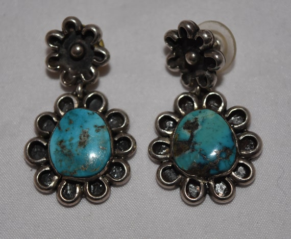 Stunning Vintage Navajo Morenci Turquoise Squash … - image 7