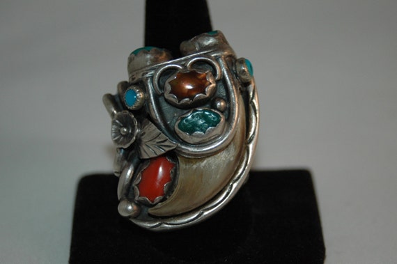 Amazing Chief Sterling Silver Green Turquoise 26 Grams Ring!! Amazing Chief Sterling Silver Green Turquoise 26 Grams Ring!!
