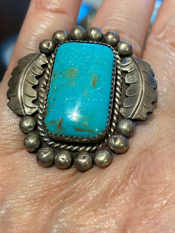 Huge Stunning Hand Wrought Navajo Blue Gem Sterling Silver - Etsy