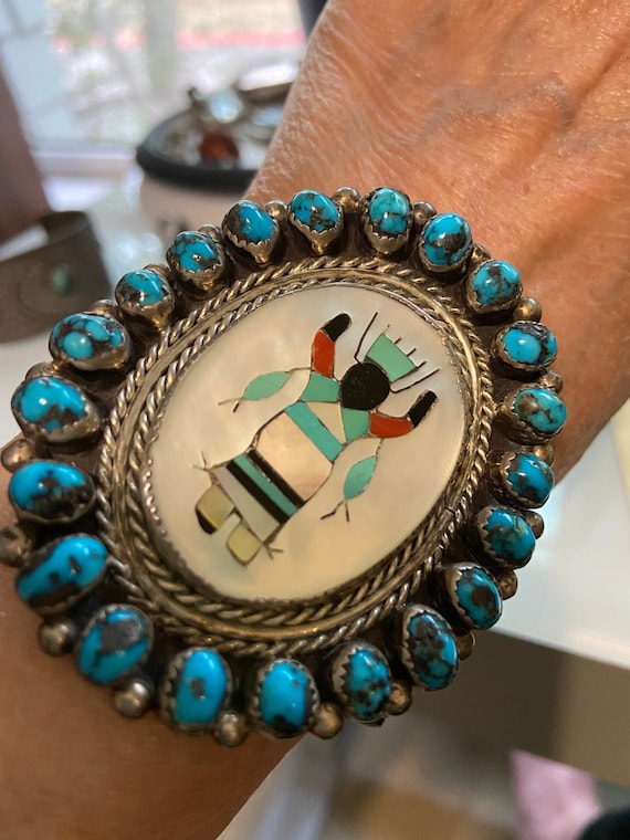 One Of The Tallest Vintag Zuni Dancing Kachina Turquoise Native American Jewelry Silver Ring Old One Of The Tallest Vintag Zuni Dancing Kachina Turquoise Native American Jewelry Silver Ring Old