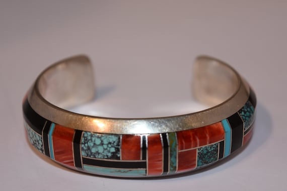 Exquisite Heavy Sterling Vintage Navajo RB IHMSS … - image 2