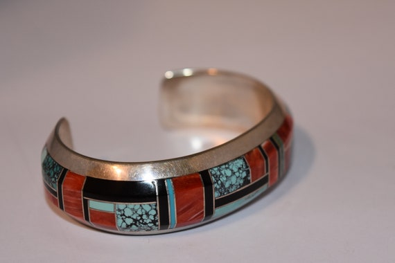 Exquisite Heavy Sterling Vintage Navajo RB IHMSS … - image 9