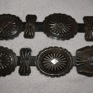 Huge Exquisite Vintage Fred Harvey Era Style Navajo Sterling Silver Concho Belt 559 Grams 3 1/2&quot; Conchos