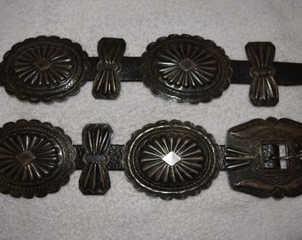 Huge Exquisite Vintage Fred Harvey Era Style Navajo Sterling Silver Concho Belt 559 Grams 3 1/2&quot; Conchos