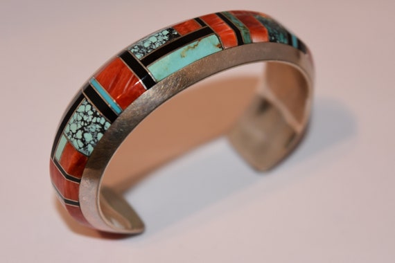 Exquisite Heavy Sterling Vintage Navajo RB IHMSS … - image 3