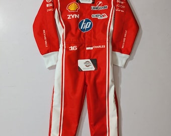 Charles Leclerc Style F1 Racing Suit, Formula One Costume, Motorsport Cosplay, Red White Outfit