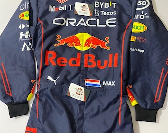 Max Verstappen Racing Suit Replica, Red Bull F1 Driver Jumpsuit, Motorsport Cosplay Outfit