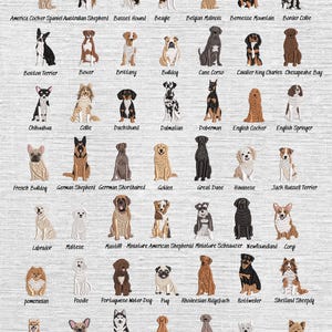 Set 49 Dog Breeds Embroidery Design, Custom Dog Breed Embroidery Machine File, Popular Dogs Machine Embroidery Files, Pet Lover, PES DST JEF