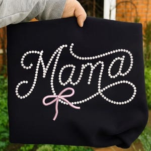 Mama Pearls-borduurontwerp, Mama Pearls-coquette strik borduurpatroon, Christian Pearls Design, Moederdag, 5 maten, Instant Download