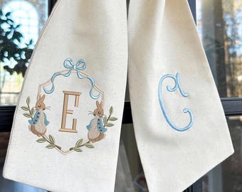 Easter Bunny Wreath Crest Frame Embroidery Design, Baby Banner Crest Frame Embroidery File, Newborn Birthday Frame, Easter's Day Design