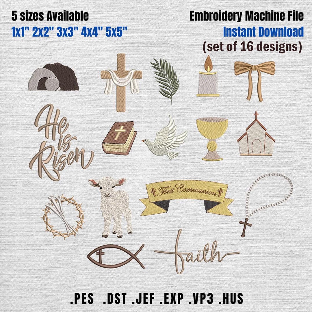 Christian Mini Embroidery Design, God Embroidery Machine File Set ...