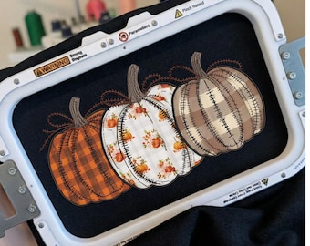 Halloween Pumpkin Applique Embroidery Design, Retro Pumpkin Applique Embroidery Design, Fall Applique embroidery, Cozy Season PES DST EXP+