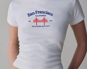 Camiseta infantil del puente Golden Gate de San Francisco, camiseta retro de viaje por California del año 2000.