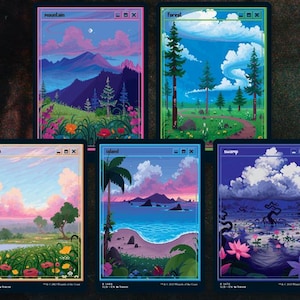 Custom TCG Card Pixel Basic Lands - Proxy, Sleeve Ready!