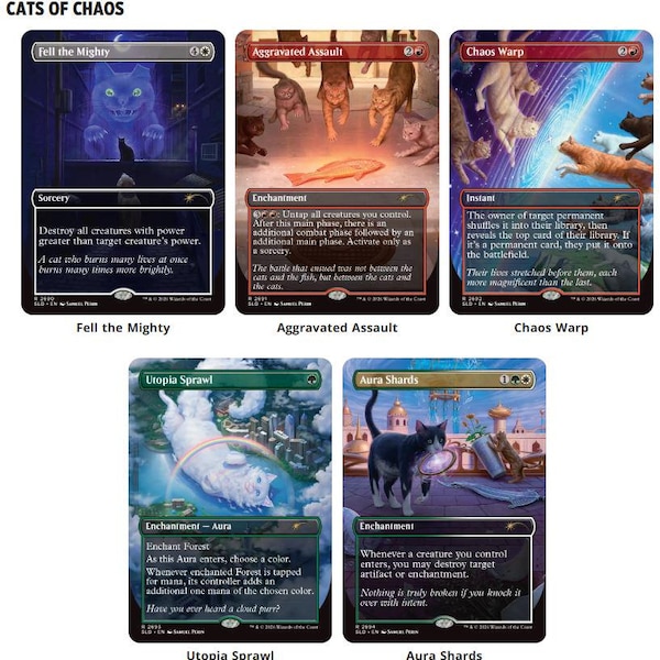 Cats of Chaos SLD Custom TCG Secret Lair - Proxy, Sleeve Ready!