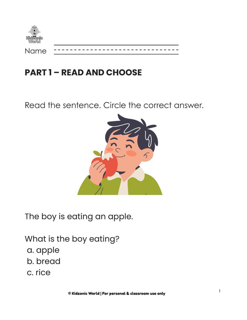Level 5 Reading Comprehension Workbook | My First Sentences Special ...