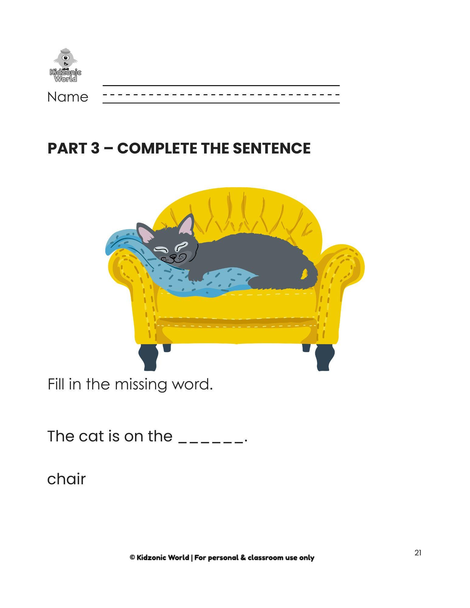 Level 5 Reading Comprehension Workbook | My First Sentences Special ...