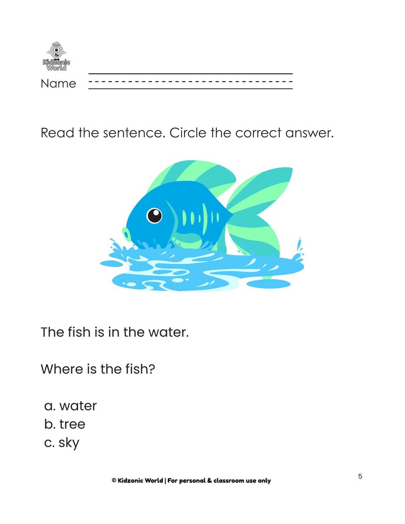 Level 5 Reading Comprehension Workbook | My First Sentences Special ...