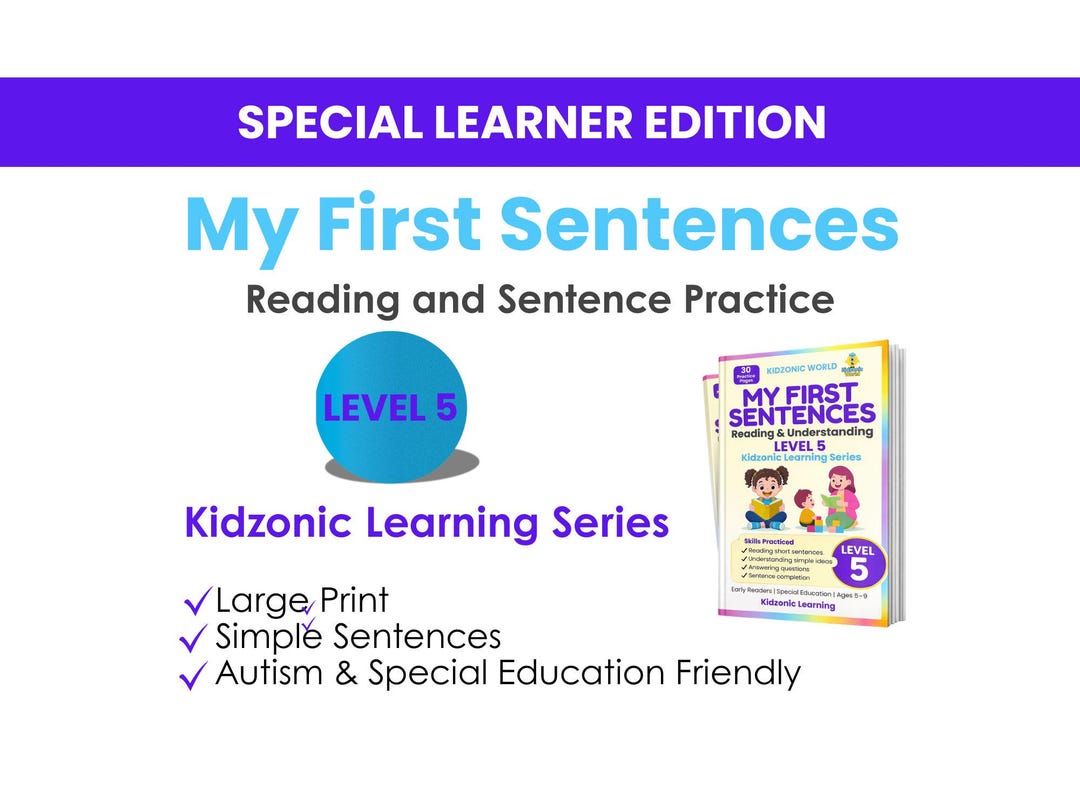 Level 5 Reading Comprehension Workbook | My First Sentences Special ...