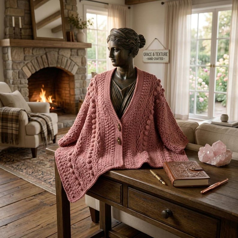 Aran Toggle Wrap Crochet Pattern PDF, Textured Shawl Pattern, Button ...