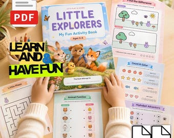 Cuaderno de actividades preescolares "Pequeños Exploradores" - 16 páginas imprimibles (PDF)