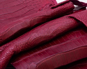 Ganze Alligator Verstecken | Purpurrote glänzende Haut | Vollgebleicht Gegerbt | für Handwerkskunst oder Hersteller