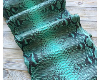 Real Python Hide | Tropical Turquoise Snakeskin Unbleached | Whole Skin not per Meter!