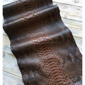 Real Python Hide | Dark Saddle Brown Snakeskin Unbleached | Whole Skin not per Meter!