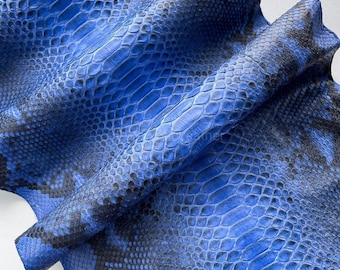 Real Python Hide | Sapphire Blue Snakeskin Unbleached | Whole Skin not per Meter!