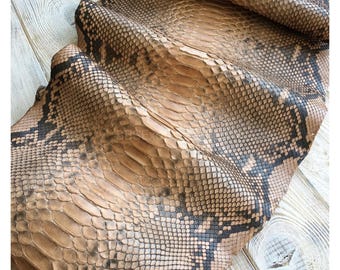 Real Python Hide | Natural Tan Snakeskin Unbleached | Whole Skin not per Meter!