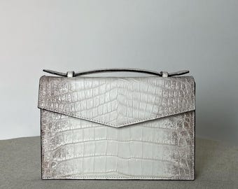 Himalaya Alligator Top Handle Bag : Handmade Alligator Skin Purse | Genuine Exotic Leather Handbags
