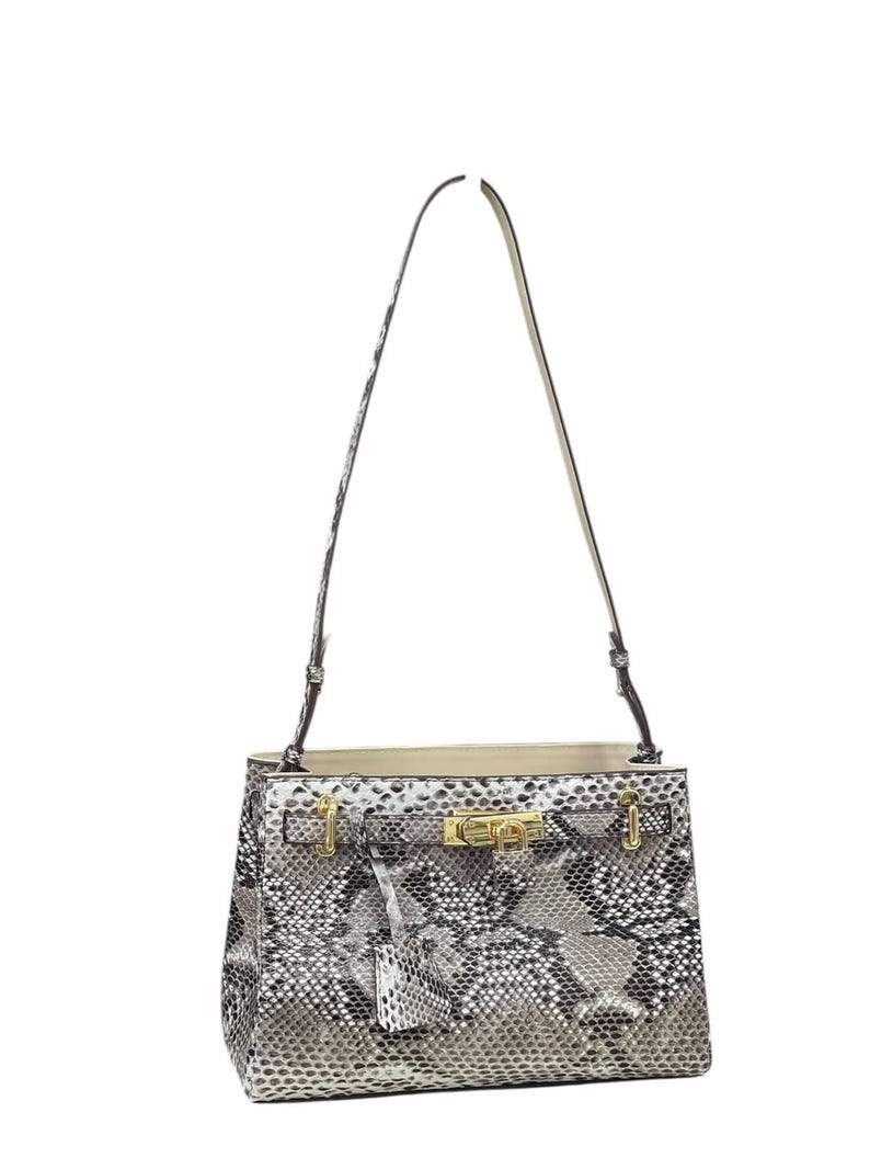 Natural Python Sling Bag : Handmade Python Skin Purse | Genuine Exotic Leather Handbags image 1