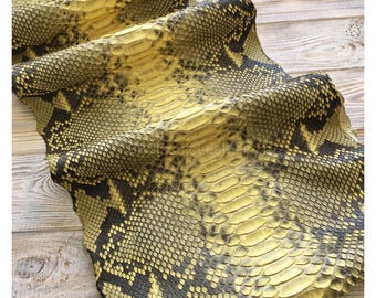 Real Python Hide | Antique Gold Snakeskin Unbleached | Whole Skin not per Meter!