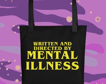 Written and Directed by Mental Illness Tote Bag | Title Card inspired | Unisex Apparel