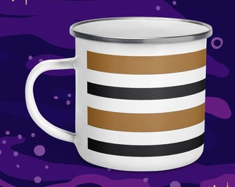 Striped Enamel Camping Mug | Vintage Style Savile Row Inspired