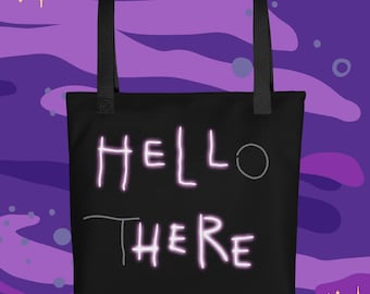 Hello There / Hell Here Tote Bag | Neon Sign inspired | Unisex Apparel