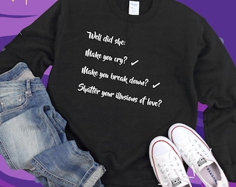 Gold Dust Woman checklist Sweatshirt | Fleetwood Rumour Lyrics | Retro Music Apparel