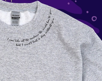 I can take all the madness Collar Sweatshirt | Lyric collar design | Retro Music Apparel