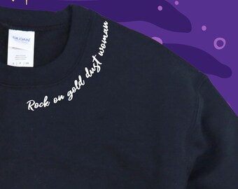 Gold Dust Woman Collar Sweatshirt | Fleetwood Rumour Lyrics | Retro Music Apparel
