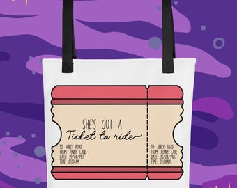 Retro Train Ticket Tote Bag | Penny Lane to Abbey Road