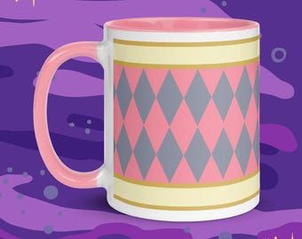 Pink & Blue Diamond Cloak Ceramic Mug | Kawaii Studio Gift