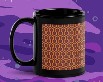 Hexagonal 'horror carpet' Ceramic Mug | Overlooked 1980s Design