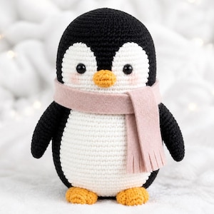 Cozy Penguin Amigurumi Handmade Crochet Plush Stuffed Penguin Baby Shower Gift Cute Decor Penguin Amigurumi
