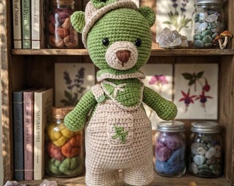 Oso de jardín coleccionable de lujo / Figura de oso de jardín hecha a mano / Decoración vintage para exteriores / Lindo adorno de animal de jardín para una decoración única