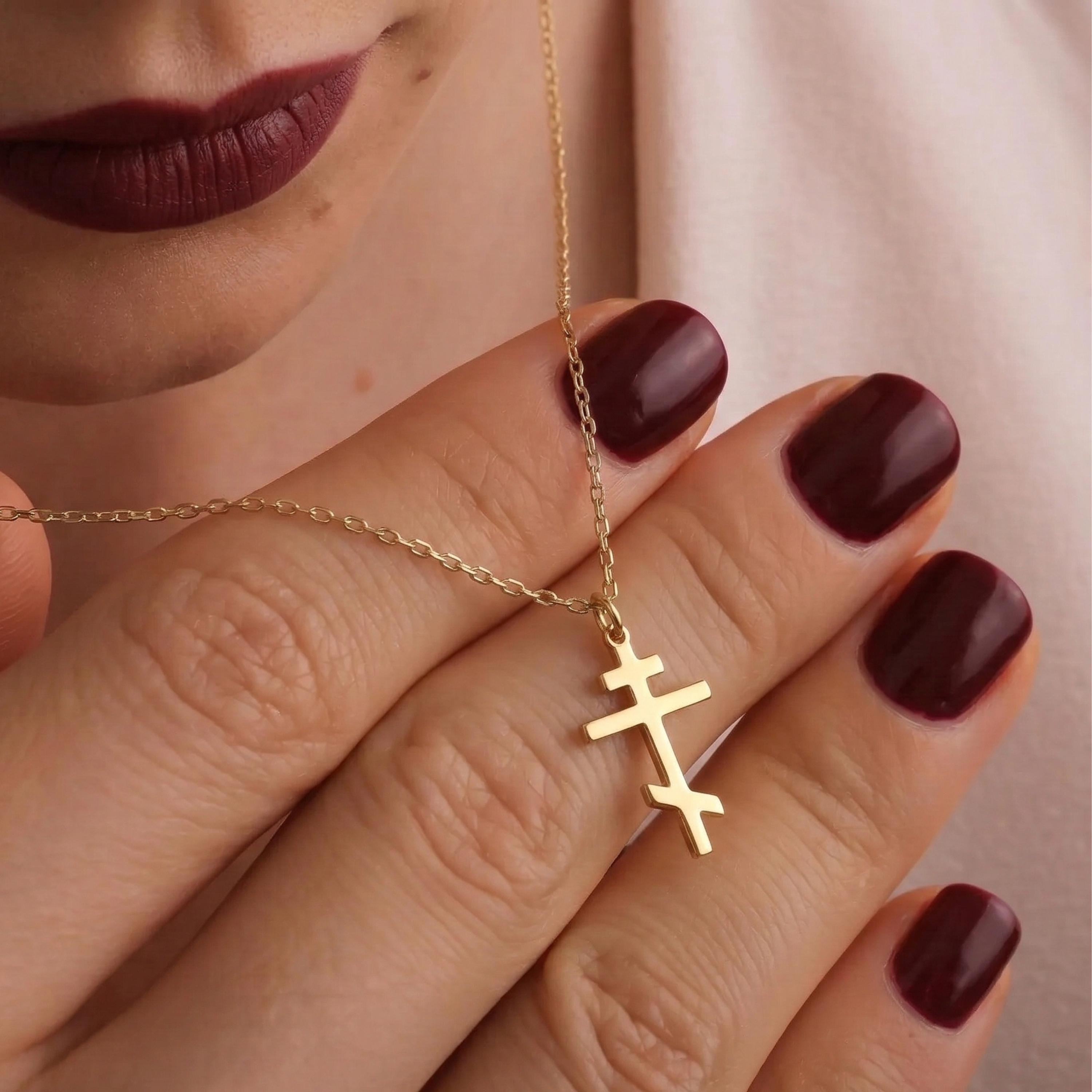 Russian orthodox cross necklace - Etsy 日本
